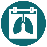 An icon of a hospital scan with a picture of a lung