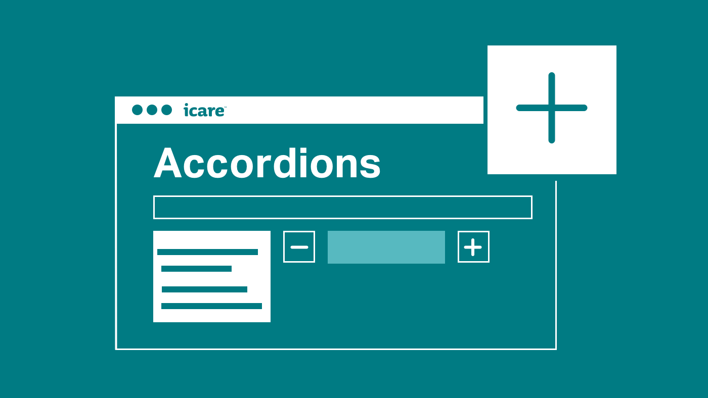 Web page showing accordions