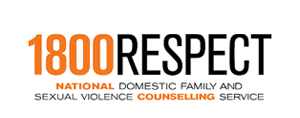 Logo for 1800RESPECT. Text reads: national domestic family and sexual violence counselling service.