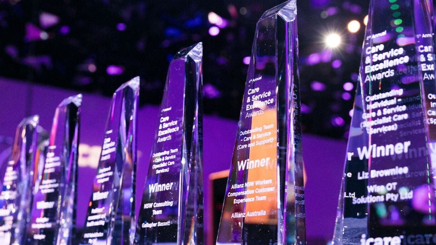 Care and Service Excellence Awards (CASE) 2018 trophies at event