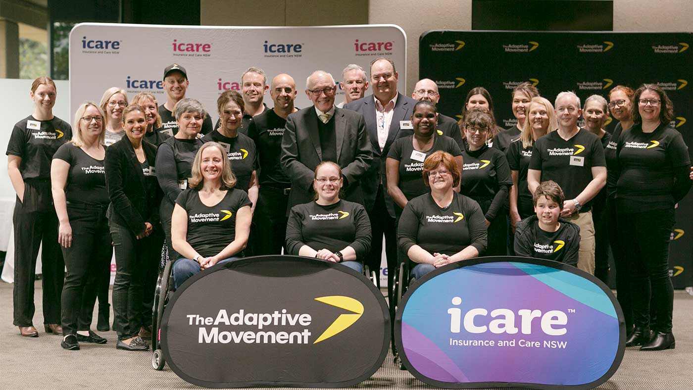 Group photo of icare and adaptive movement employees